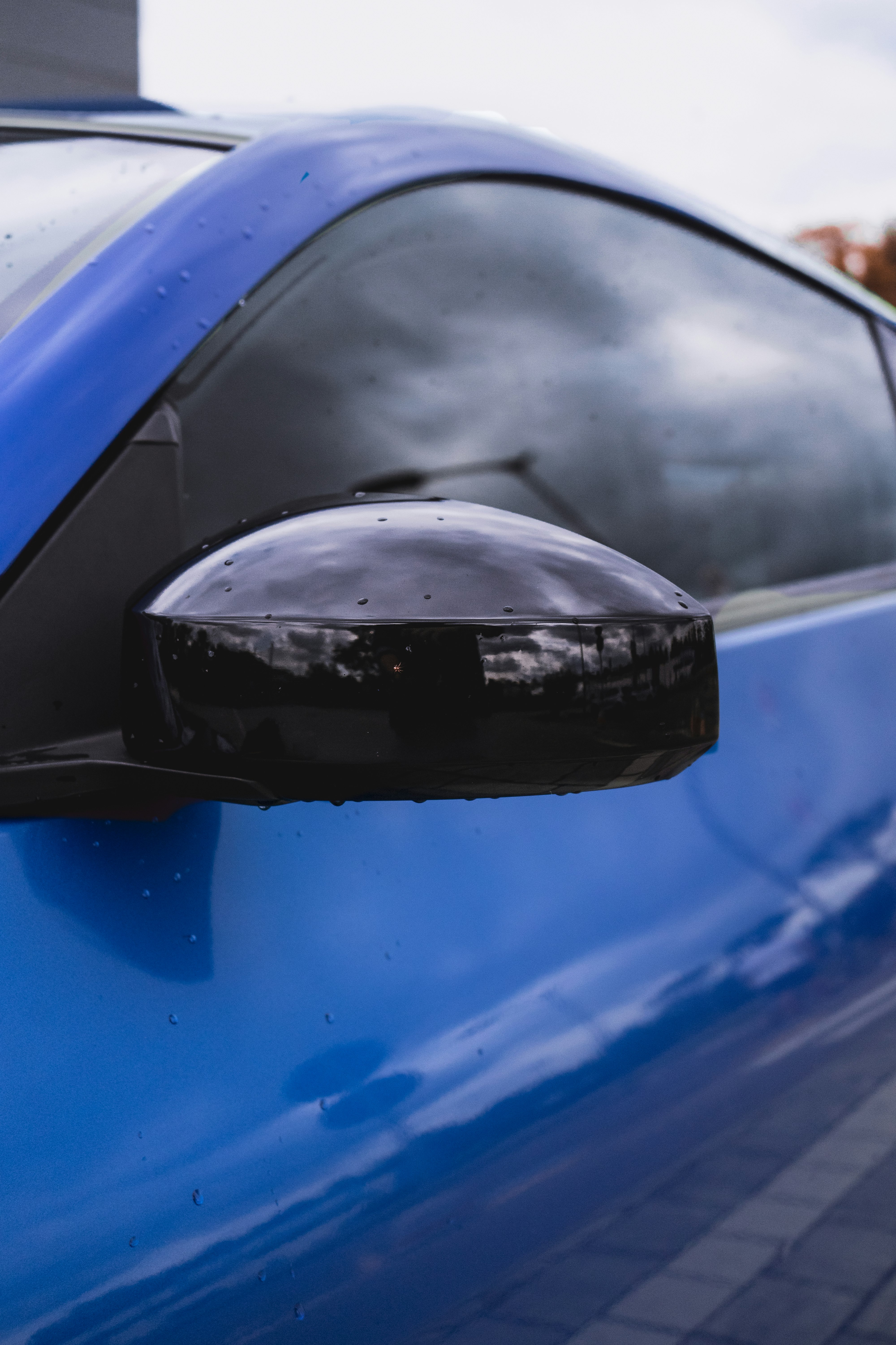 black and blue car door